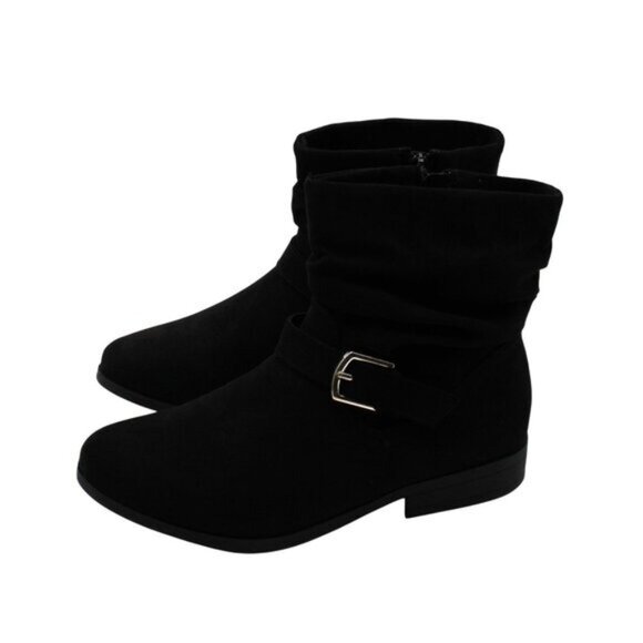 KAREN SCOTT Womens Black Buckle Accent Comfort Clarett Round Toe Boots - Picture 5 of 8